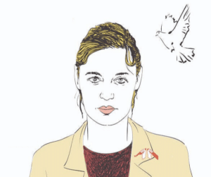 Illustrazione di Mauro Biani, dedicata a Olga Karatch